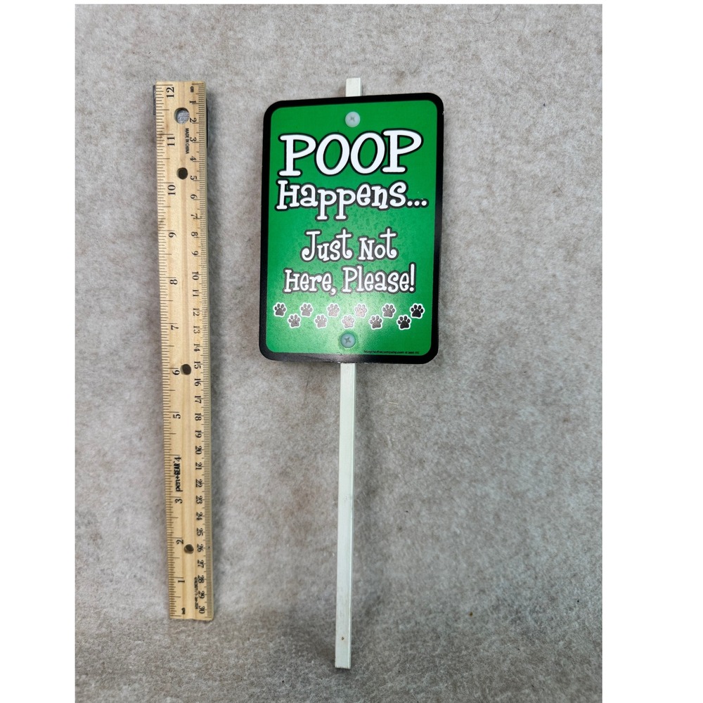 Poop Happens Lawn Sign Garden Decor‎ Cute Funny Pet Waste Yard Art